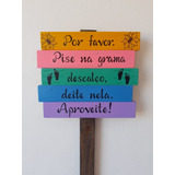 Placa Decoração Jardim Com Frase. Pise Na Grama (natureza)