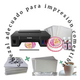 Kit Basico Papel De Arroz Y Tinta Comestible Con Impresora