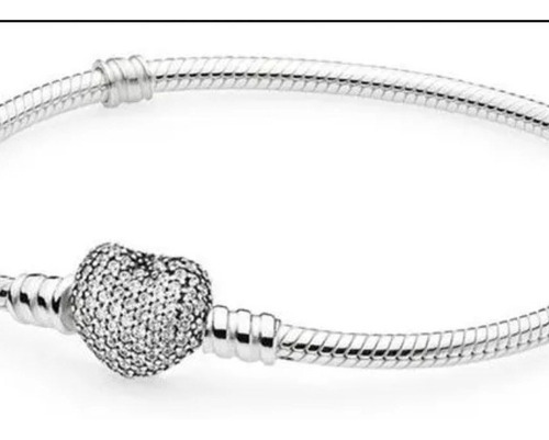 Pulsera Pandora Moments Cierre Corazón Centellante Plata 925