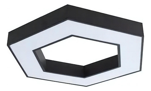 Lampara Colgante Led 48w Minimalista Hexagonal 60cm Diámetro Color Negro