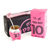 Mate Pampa Kit 10 Con Bombilla + Yerba + Packaging 