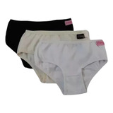 Pack X3 Bombachas Culotte Nena Lisos Algodon Lycra Marey 45