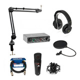 Kit Home Studio Armer Trident Com Mic A87 + Fone Sh450 Cor Vermelho 48v