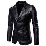 Oferta De Blazer De Cuero Slim Fit Para Hombre