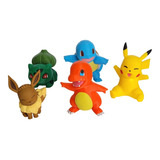 Pokemon Figura 3d - Set X5 - Pikachu, Charmander, Squirtle