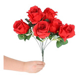  Ramo Rosas X2 6 Flores Artificiales Seda Decoración Regalo