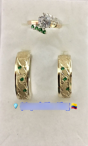 Par Argollas Compromiso Matrimonio Oro 18 K Italiana Y Plata