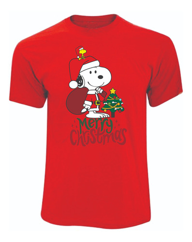 Camisetas Navideñas Snoopy Navidad Adultos Y Niños