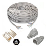 Pack 50 Mts Utp Cat 6 + 10 Rj-45 Cat 6 Plast + 10 Capuchones