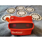 View Master 3d Rojo. Juguete Vintage. Con 6 Discos Películas