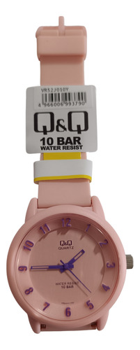 Reloj Mujer Q&q Vr52j010y Análogo De Resina, Color Rosado.