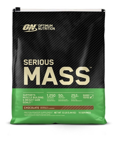 Proteina Optimum Nutrition Serious Mass 12 Libras Sabor Chocolate