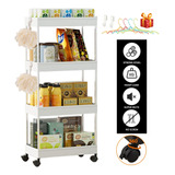 Carrito Organizador De 4 Niveles Para Cocina/baño Ruedas 360