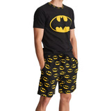 Pijama Homem Camisa Meia Manga Short Personagem Super Herói