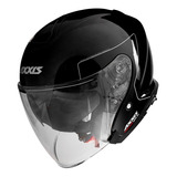 Casco Moto Abierto Axxis Mirage Solid A1 Negro Brillo