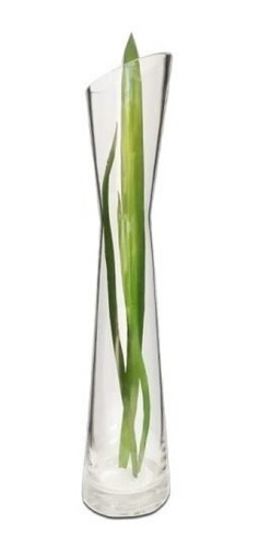 Florero De Vidrio Tubo Con Corte Diagonal 40 Cms