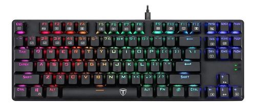 Teclado Gamer T-dagger Bora T-tgk315 Qwerty Español Color Negro Con Luz Rgb