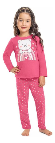 Pijama Infantil Kyly Meninas Ursinha Brilha No Escuro