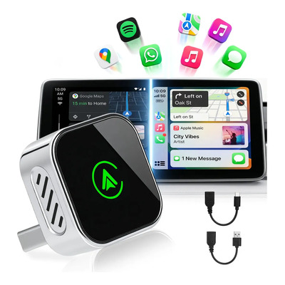 Gllai Mini Adaptador Inalámbrico Car Play Actualiza CarPlay por Cable a inalámbrico Compatibilidad Perfecta con para iOS 10+ Android 11+ para Vehículos con CarPlay\u002FAndroid Auto Cableado de Fábrica | Envío gratis