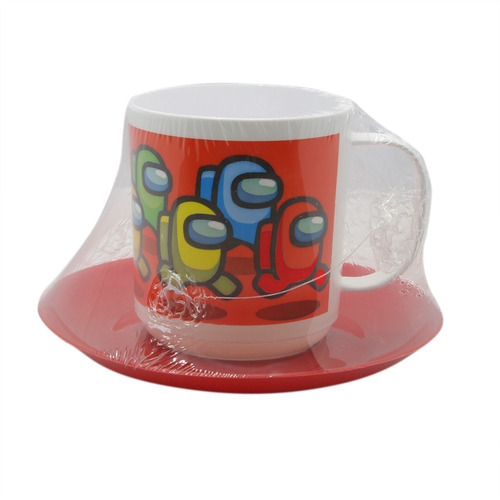 Taza Con Plato Among Us Plastica Am001 Cresko