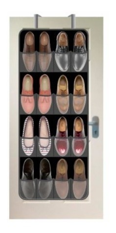 Organizador De Zapatos Para Puerta 8 Pares 120x53 Cm Negro