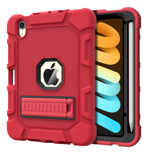 Funda Resistente Para iPad Mini Gen 6 De 8.3 In Color Rojo