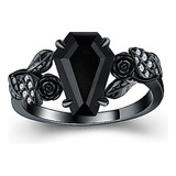 Anillo 2 Quilates Con Corte Ataud Rosa Oscura Para Mujer En