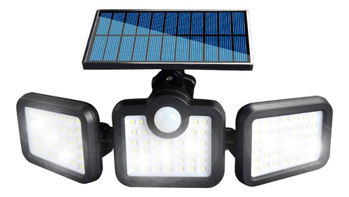 Reflector Led Solar 3 Cuerpos Cobertura 270º Exterior 108led