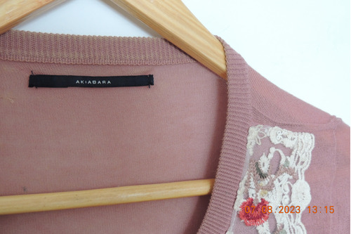 Cardigan Akiabara Rosa C/puntilla Bordada