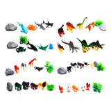 Set De Animales Plásticos Salvajes Marinos Granja Dinosaurio