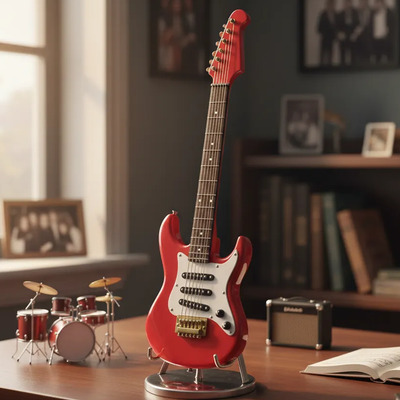 Mini Guitarra Eléctrica Roja (decorativo) Rojo