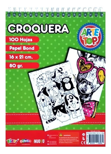 Croquera Espiral 16x21cms 100hojas 80gramos 1/2 Oficio Color Blanco