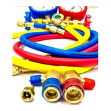 Manifold Adaptadores Acoples Valvula Gas 134a Automotor 