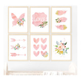 Set X6 Cuadros Infantiles Nórdicos Mariposas Globo Shabby Chic Boho  Varias Medidas! 