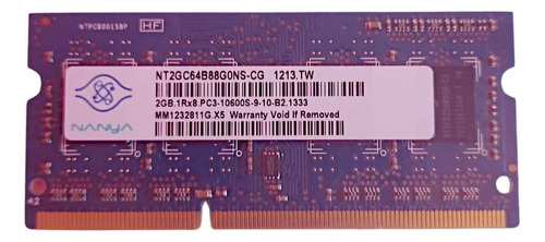 Memoria Notebook Nanya / 2gb / Ddr3-1333mhz / Pc3-1600