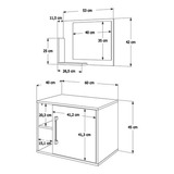 Gabinete P/banheiro Soft 60 Cm C/cuba Q32 E Espelheira Cor Do Móvel Nogal C/branco Chess