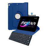 Capa Capinha Teclado Para iPad 9 ª 10,2 A2602 + Caneta Cor Azul