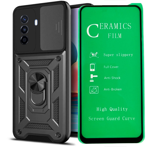 Funda Antichoque + Vidrio Ceramico  Para  Huawei Nova Y70