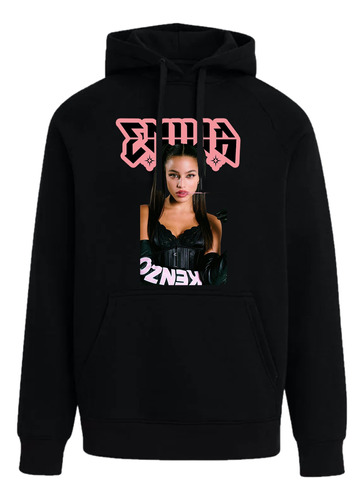 Emilia Mernes - Buzo Negro Canguro Unisex - Mp3 Tour - Dtf