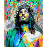 Vinilo Decorativo 50x75cm Jesus Cristo Color Moderno M8