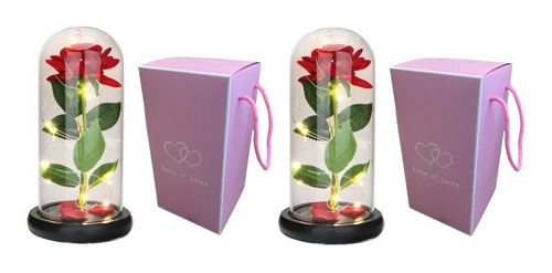 2 Rosas Eternas Rosa Eterna Rosa Preservada Led San Valentin