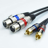 Cable Para Instrumentos: Mugteeve Dual Xlr Hembra A Dual Rca