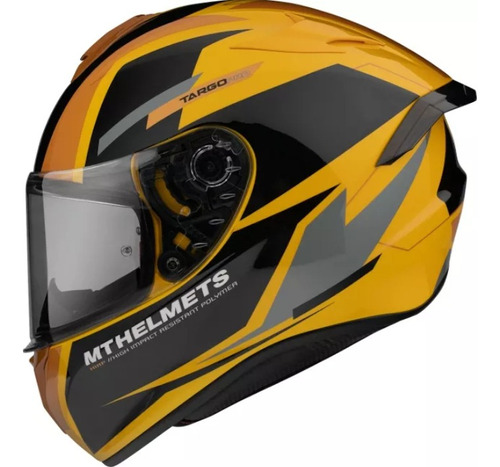 Casco Moto Mt Targo Pro Sound D3 Amarillo Brillo Dafy