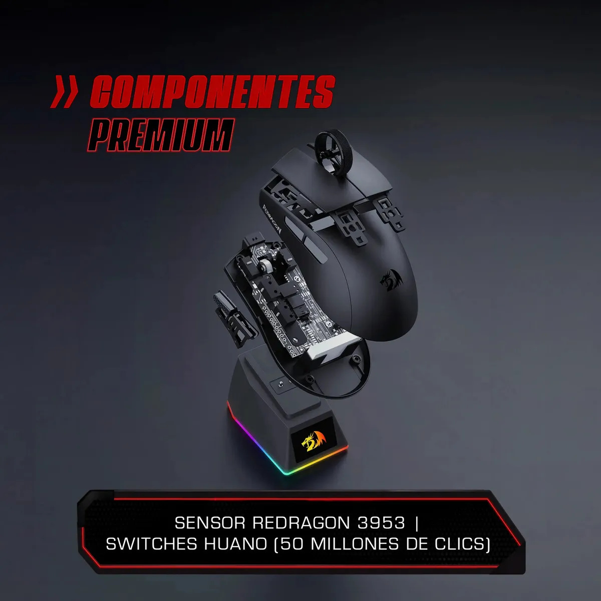MOUSE GAMER REDRAGON KING ULTRA M999 WIRELESS BLACK