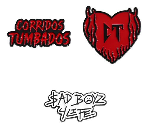 Pin Corridos Tumbados Sad Boyz 3 Piezas Exclusivos Metalico