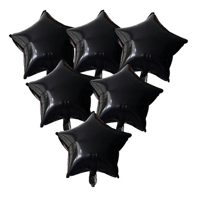10 Globo Estrella Colores Metalicos Fiesta 45cm Decora Helio Color Negro | MercadoLibre