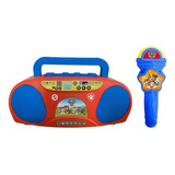 Karaokê Patrulha Canina C/ Microfone Boom Box Infantil Azul