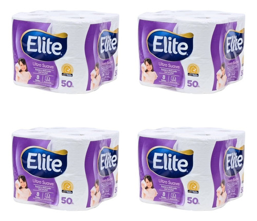 Papel Higiénico Elite 50 Mts Doble Hoja 32 Unidad Soft Touch