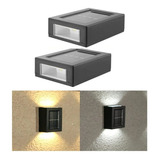 Pack 2 Focos Aplique Led Solar Pared Exterior Impermeable 