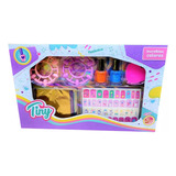 Set De Uñas Tiny Fashion Con Stickers Uñas Y Esmaltes Brillo